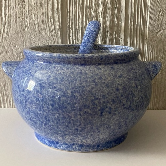 Large Gailstyn-Sutton Bleu Cordon Blue Speckled Soup Tureen With Ladle - Picture 3 of 16